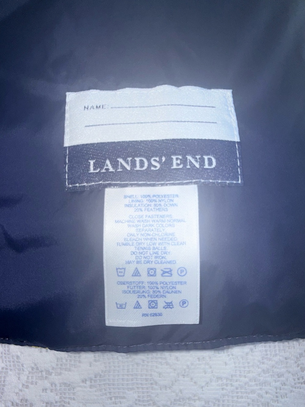 Lands End Multicolor Down Puffer Vest - Green, Yellow, Burgundy, Navy juniors 14 - Picture 10 of 11